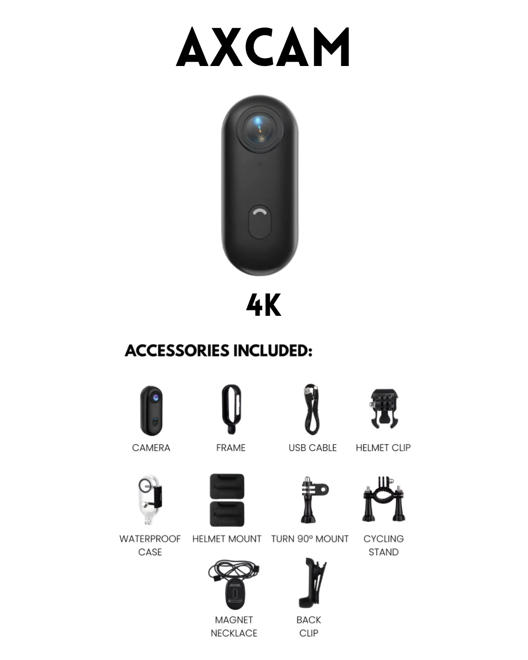 AxCam – 4K/1080p Smallest Magnetic POV Action Camera